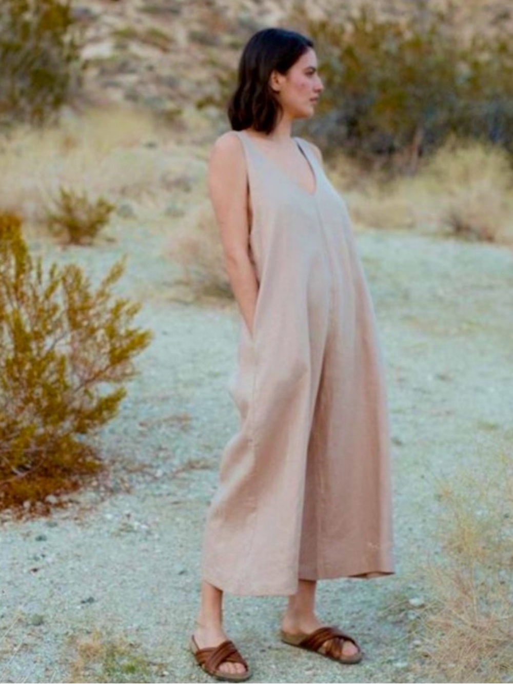 Ozma Vanessa linen romper jumpsuit in Dusk M